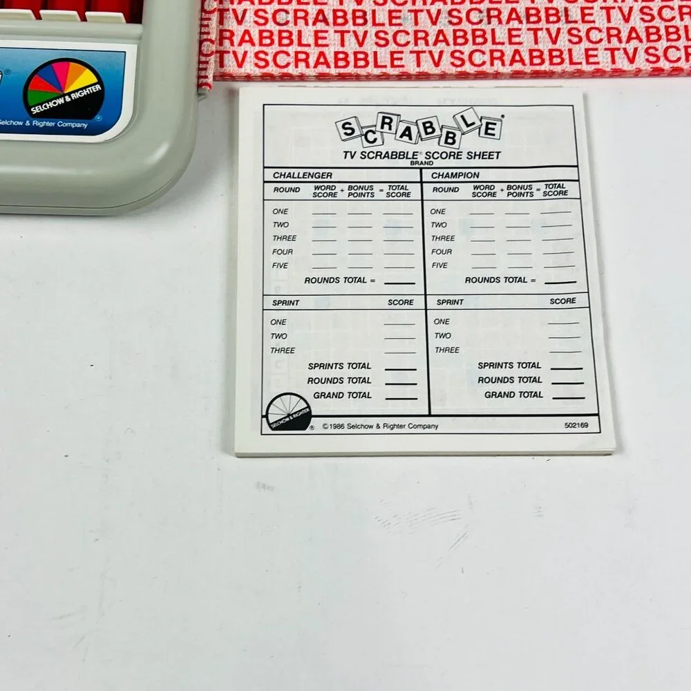 Vintage Selchow & Righter 1987 TV Scrabble Crossword Game Family fun